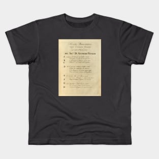 Vivaldi | Autumn | Original handwritten text by Antonio Vivaldi | The four Seasons Kids T-Shirt